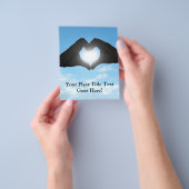 Hände in Herzform Silhouette auf blauem Himmel Flyer (Gruppe)