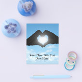 Hände in Herzform Silhouette auf blauem Himmel Flyer (Einzeln)