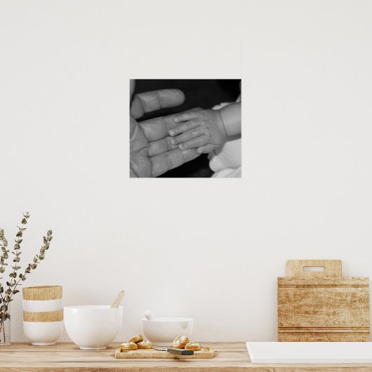 Hände in Schwarz und Weiß Poster (Küche)