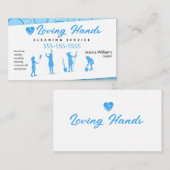 Hände Lichtblauer Reinigungsservice Visitenkarte (Vorne/Hinten)