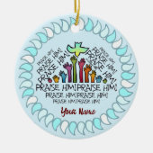 Hände Lob Ihm Christliche Verzierung Keramik Ornament (Vorne)