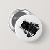 Hände mit architektonischen Blaupausen, Vintage-Ge Button (Vorne & Hinten)