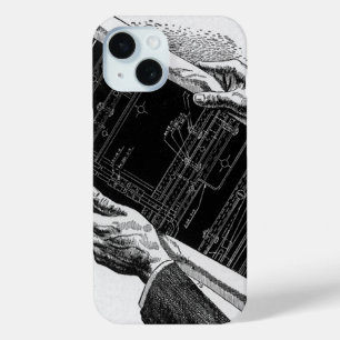 Hände mit architektonischen Blaupausen, Vintage-Ge Case-Mate iPhone Hülle