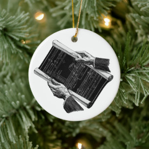 Hände mit architektonischen Blaupausen, Vintage-Ge Keramik Ornament
