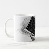 Hände mit architektonischen Blueprints, Vintages G Kaffeetasse (Links)