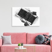 Hände mit architektonischen Blueprints, Vintages G Leinwanddruck (Insitu (Wohnzimmer))