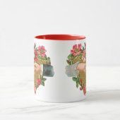 Hände mit Blume, Vintager Viktorianischer Valentin Tasse (Zentrum)