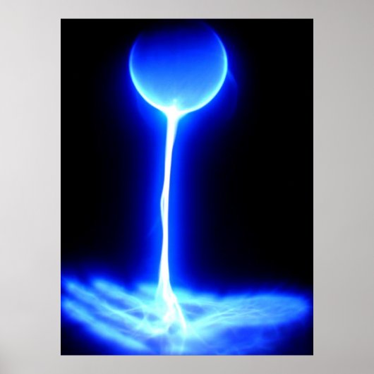 Hände mit dem universellen strahlblauen Weiß heile Poster (Vorne)