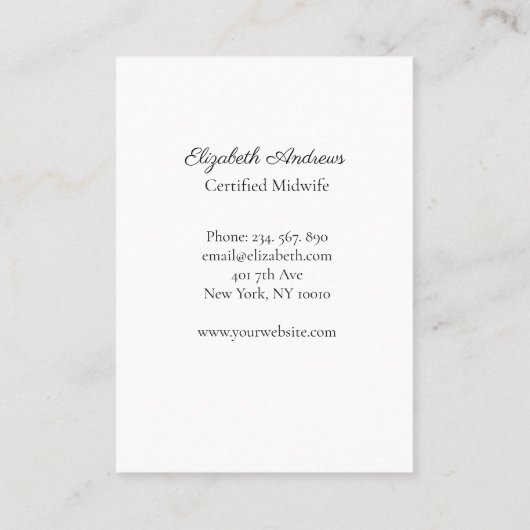 Hände mit einem Baby - Line Art Illustration Visitenkarte (Rückseite)