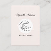 Hände mit einem Baby - Line Art Illustration Visitenkarte (Vorderseite)