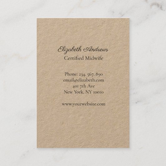 Hände mit einem Baby - weiße Dot-simpel-moderne Visitenkarte (Rückseite)