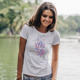 Hände mit farbigen Blätter T-Shirt