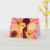 Hände mit Faust aufgezogen Karte (Gelbe Blume)