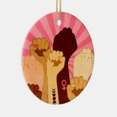 Hände mit Faust aufgezogen Keramik Ornament (Rechts)