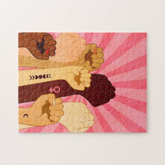 Hände mit Faust aufgezogen Puzzle (Horizontal)