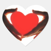 Hände mit Herz Herz-Aufkleber (Vorderseite)