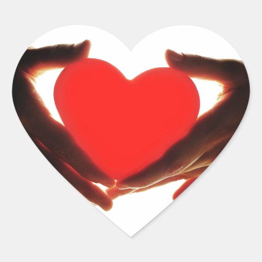 Hände mit Herz Herz-Aufkleber (Vorderseite)