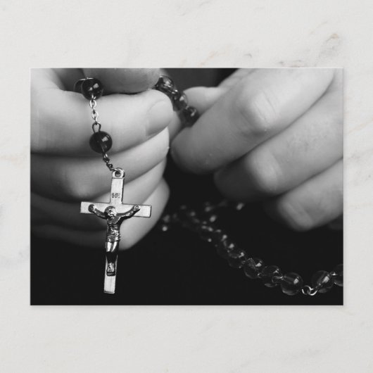 Hände mit Rosary Postkarte (Vorderseite)