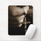 Hände mit Rosenbeet im Sepia Mousepad (Mit Mouse)