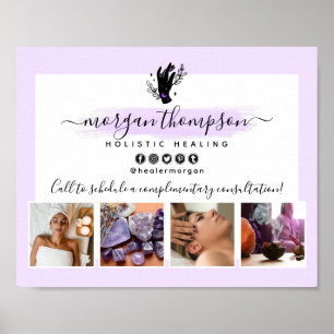 Hände & Mondphase-Massage-Spa-Salon-Marketing Poster