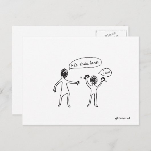 Hände Postkarte schütteln (Vorne/Hinten)