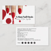 Hände rot gestrichen | Nail Polnischer Maniküre Treuekarte (Vorne/Hinten)