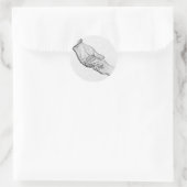 Hände Runder Aufkleber (Tasche)