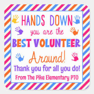 Hände runter sind der beste Freiwillige Quadratischer Aufkleber