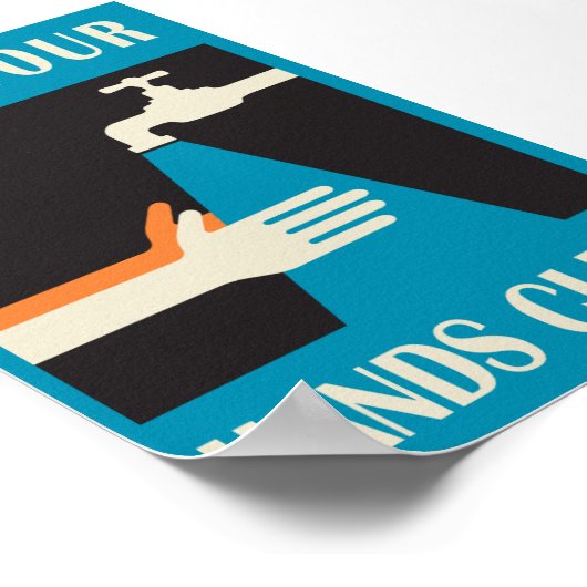 Hände sauber behalten poster (Ecke)