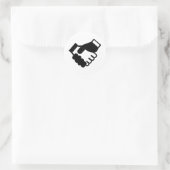 Hände schütteln runder aufkleber (Tasche)