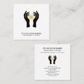 *~* Hände Sun Rays Black Gold Kosmische Energie Quadratische Visitenkarte (Vorne/Hinten)