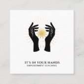 *~* Hände Sun Rays Black Gold Kosmische Energie Quadratische Visitenkarte (Vorderseite)