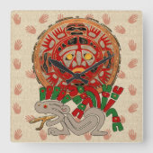 Hände über die Sonne Quadratische Wanduhr (Vorderseite)