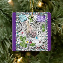 Hände über Herz-Ornament Keramikornament