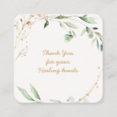 Hände und Blätter Vielen Dank Visitenkarte (Rückseite)