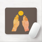 Hände und Sonne Mousepad (Mit Mouse)