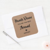 Hände unten Sie sind der beste Rundaufkleber, Quadratischer Aufkleber (Umschlag)