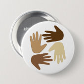 Hände verschiedener ethnischer Gruppen Button (Vorne & Hinten)