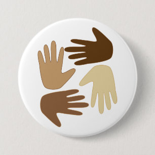Hände verschiedener ethnischer Gruppen Button
