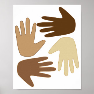 Hände verschiedener ethnischer Gruppen Poster