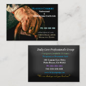 Hände von Betreuern auf Beruflich Visitenkarte (Vorne/Hinten)