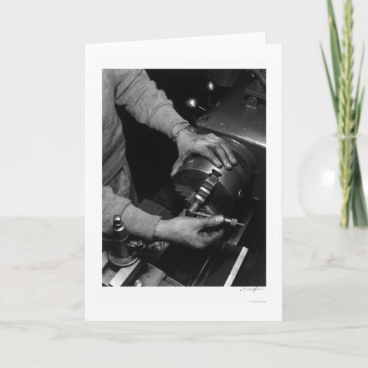 Hände von Drehbank-Arbeitskraft 1943 Karte (Vorderseite)