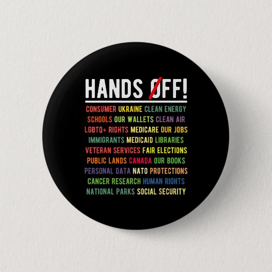 Hände von Medicaid Medicare Social Security Trump Button (Vorderseite)