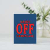 HÄNDE VON OBAMACARE POSTKARTE (Stehend Vorderseite)