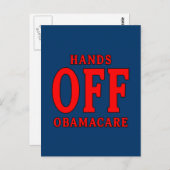 HÄNDE VON OBAMACARE POSTKARTE (Vorne/Hinten)