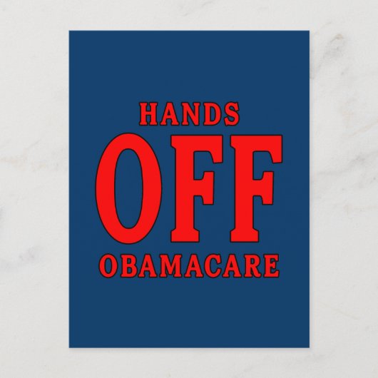 HÄNDE VON OBAMACARE POSTKARTE (Vorderseite)
