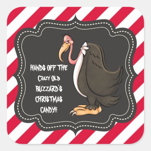 Hände von Old Buzzards Weihnachtscreme Quadratischer Aufkleber (Vorderseite)
