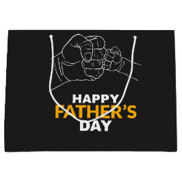 Hände von Vater und Kindern Große Geschenktüte