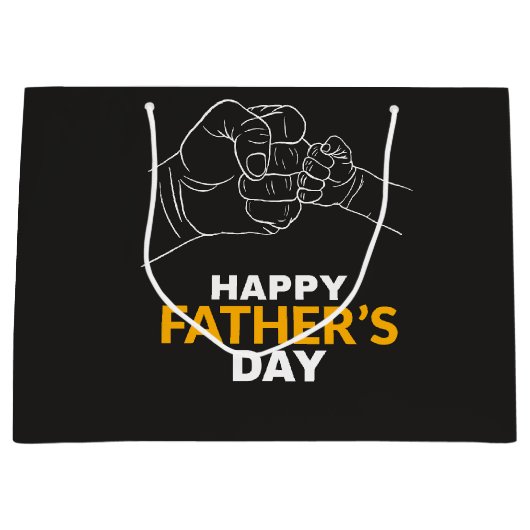 Hände von Vater und Kindern Große Geschenktüte (Vorderseite)