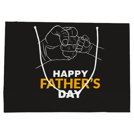 Hände von Vater und Kindern Große Geschenktüte (Rückseite)